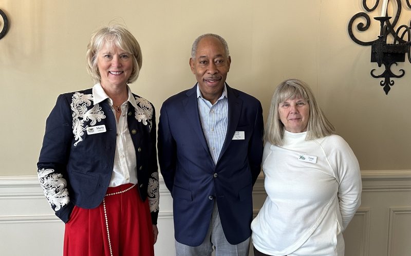 Guest Speaker Tony Price with Marty Gibbons and Tina Arno