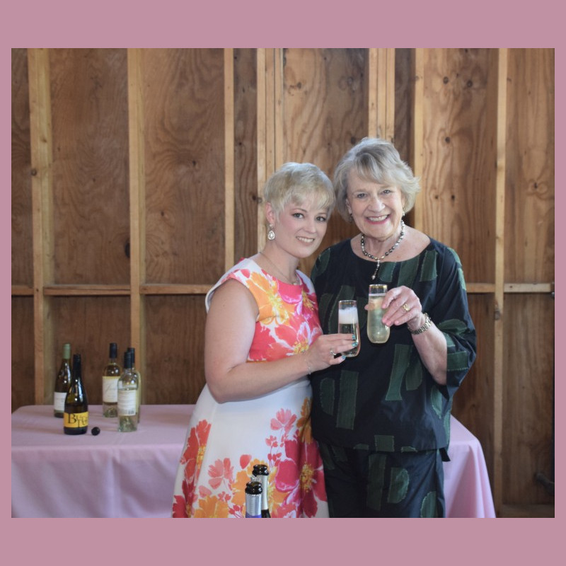 Laura Howze and Helen Kirk tending the bar