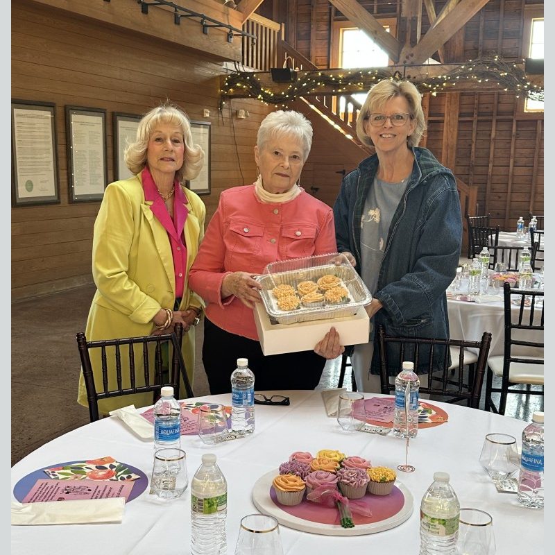 Kathy Newcomb, Susan Underwood and Kathy Golzio. Susan Underwood made our cupcakes.